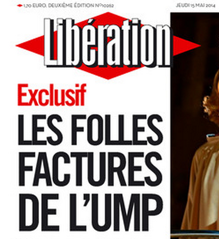 Capture d'écran de la Une de Libération (15/05/14)